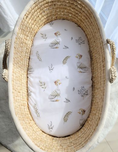 Sheet made of cotton for moses basket mattress 75x35 cm - gooses