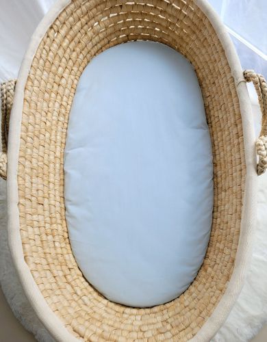 Sheet made of cotton for moses basket mattress 75x35 cm - blue