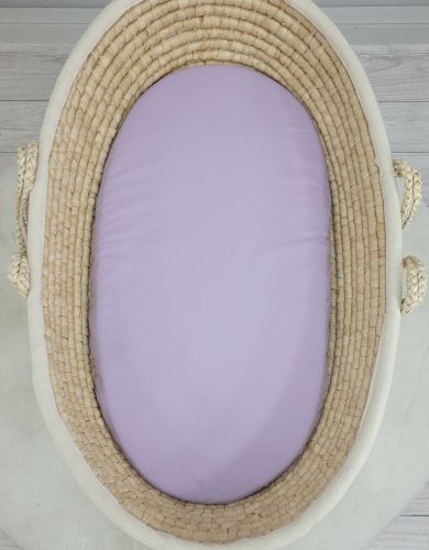 Sheet made of cotton for moses basket mattress 75x35 cm - lila