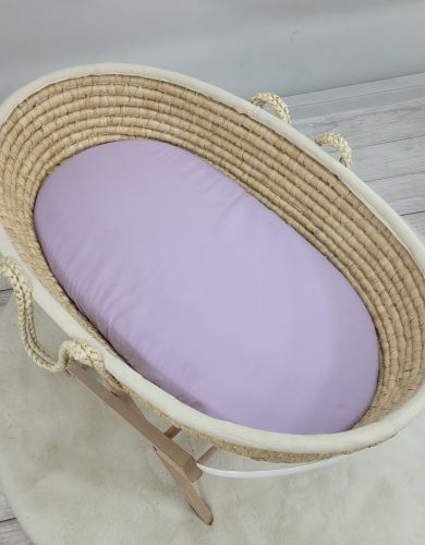 Sheet made of cotton for moses basket mattress 75x35 cm - lila