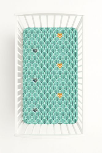 Sheet made of cotton 120x60cm - mint forest