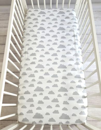 Sheet made of cotton 120x60cm - clouds gray