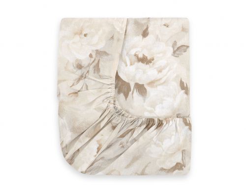 Sheet made of cotton 120x60cm - peonies beige