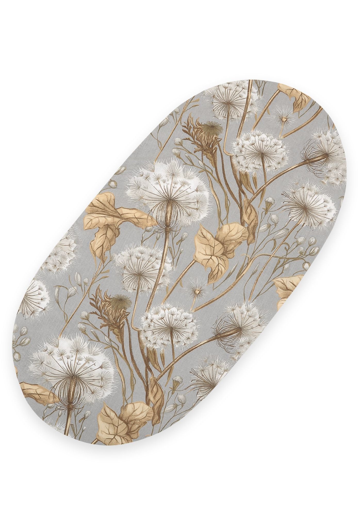 Sheet made of cotton for moses basket mattress 75x35 cm - Dandelions grey