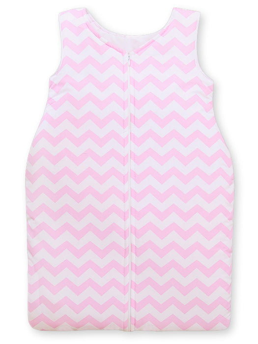 Cotton sleeping bag for children, size M, 6-12 months, TOG 2.5, all-season, chevron pink