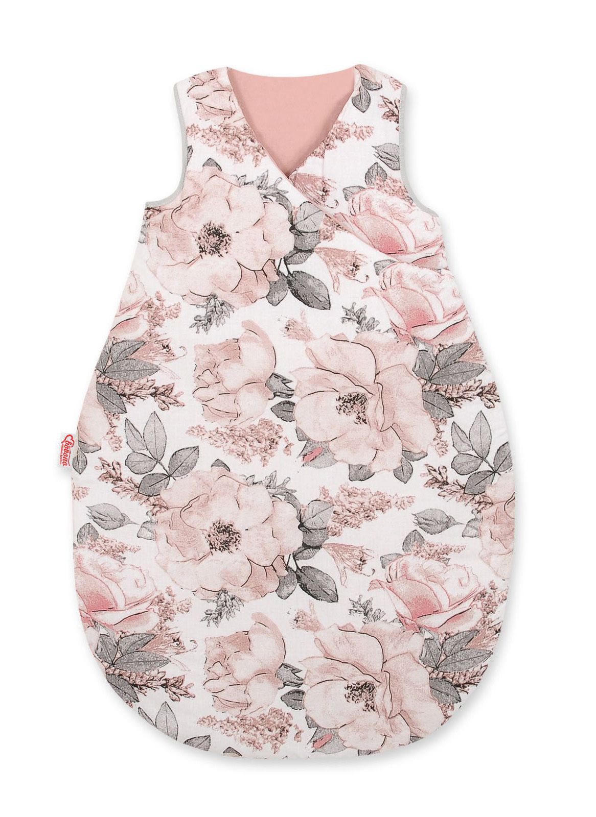 Cotton sleeping bag for children, size M, 3-12 months, TOG 2.5, all-season - sepia roses