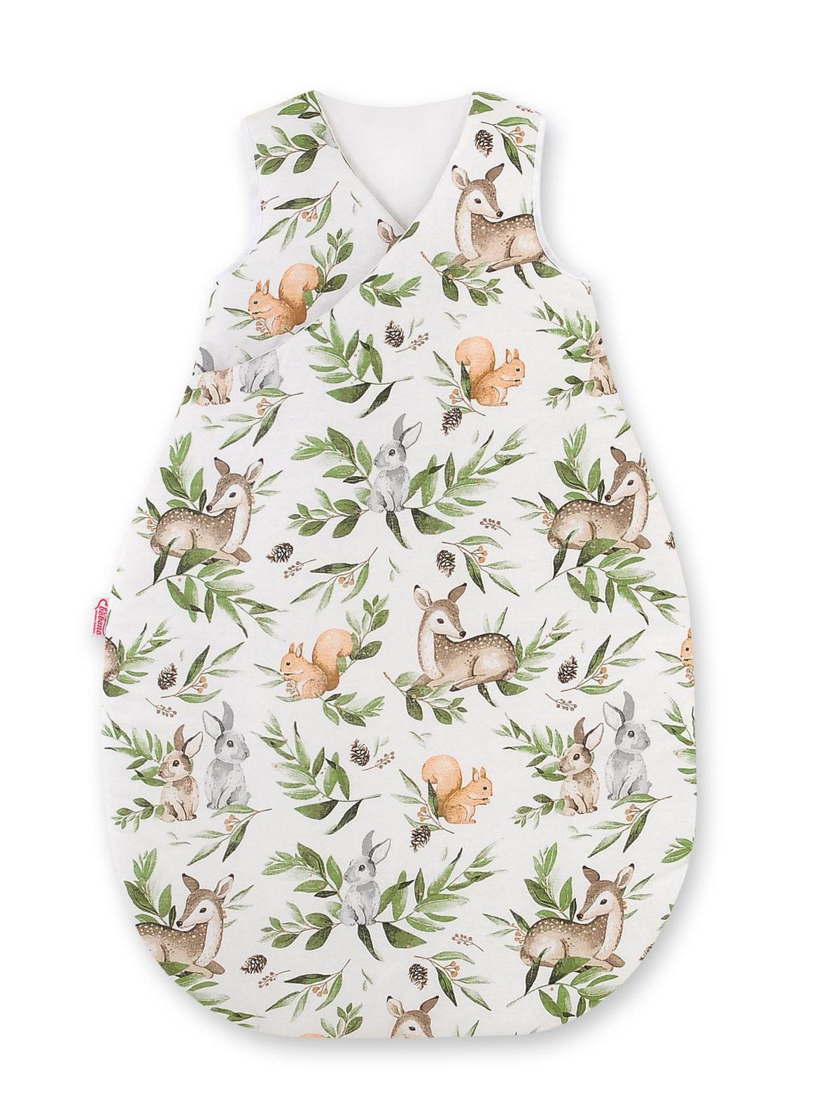 Cotton sleeping bag for children, size M, 3-12 months, TOG 2.5, all-season - woodland green