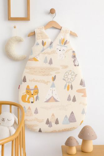 Cotton sleeping bag for children, size M, 3-12 months, TOG 2.5, all-season - little Indians