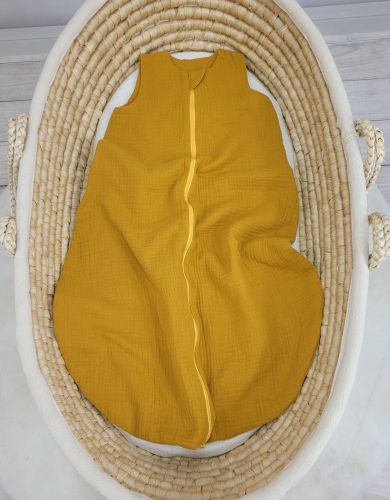 Muslin baby sleeping bag 6-12 months M for summer TOG 1.0 - honey yellow