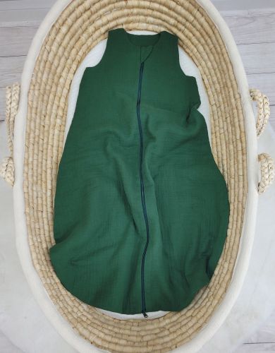 Muslin baby sleeping bag 6-12 months M for summer TOG 1.0 - forest green