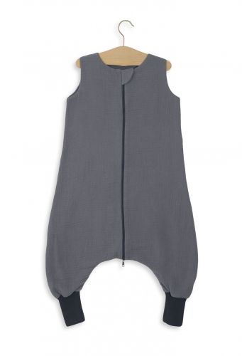 Muslin baby sleeping bag with legs L 9-24 months for summer TOG 1.0 - anthracite