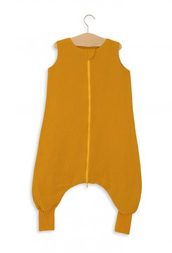 Muslin baby sleeping bag with legs L 9-24 months for summer TOG 1.0 - honey yellow