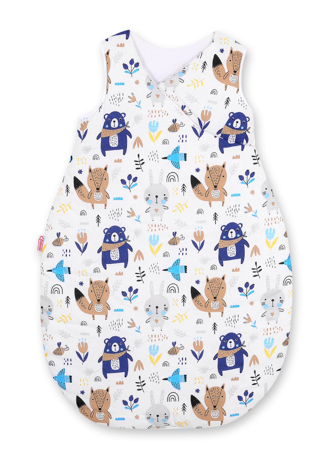 Cotton sleeping bag for children, size M, 3-12 months, TOG 2.5, all-season - navy blue bears