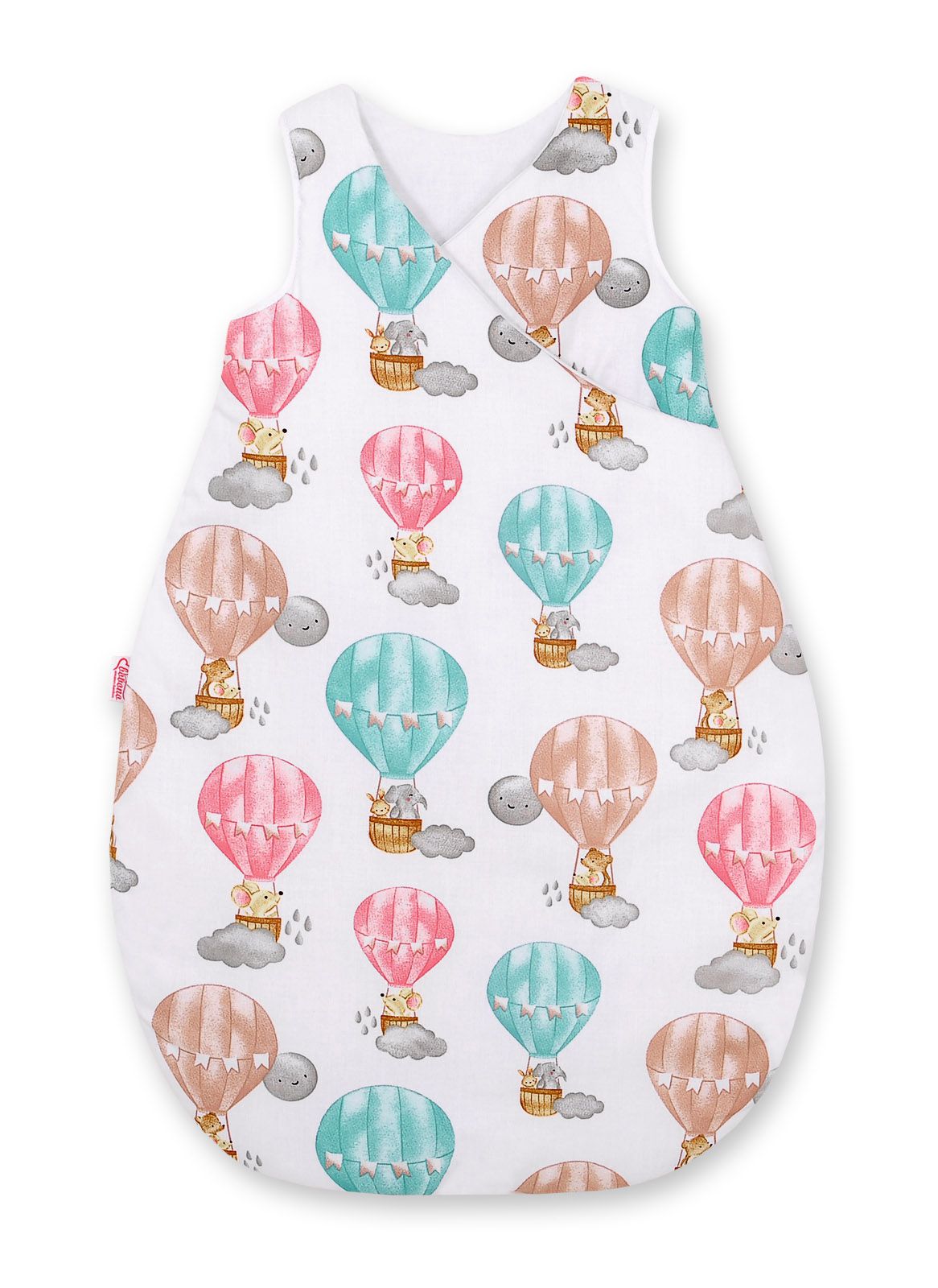 Cotton sleeping bag for children, size M, 3-12 months, TOG 2.5, all-season - colorful balloons