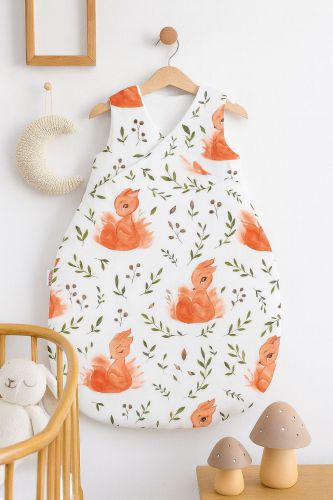 Cotton sleeping bag for children, size M, 3-12 months, TOG 2.5, all-season - white squirrel