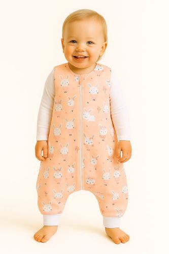 Cotton Baby Sleeping Bag with legs Warm and Cozy L 9-24 months TOG 2.5 - ballerina bunnies