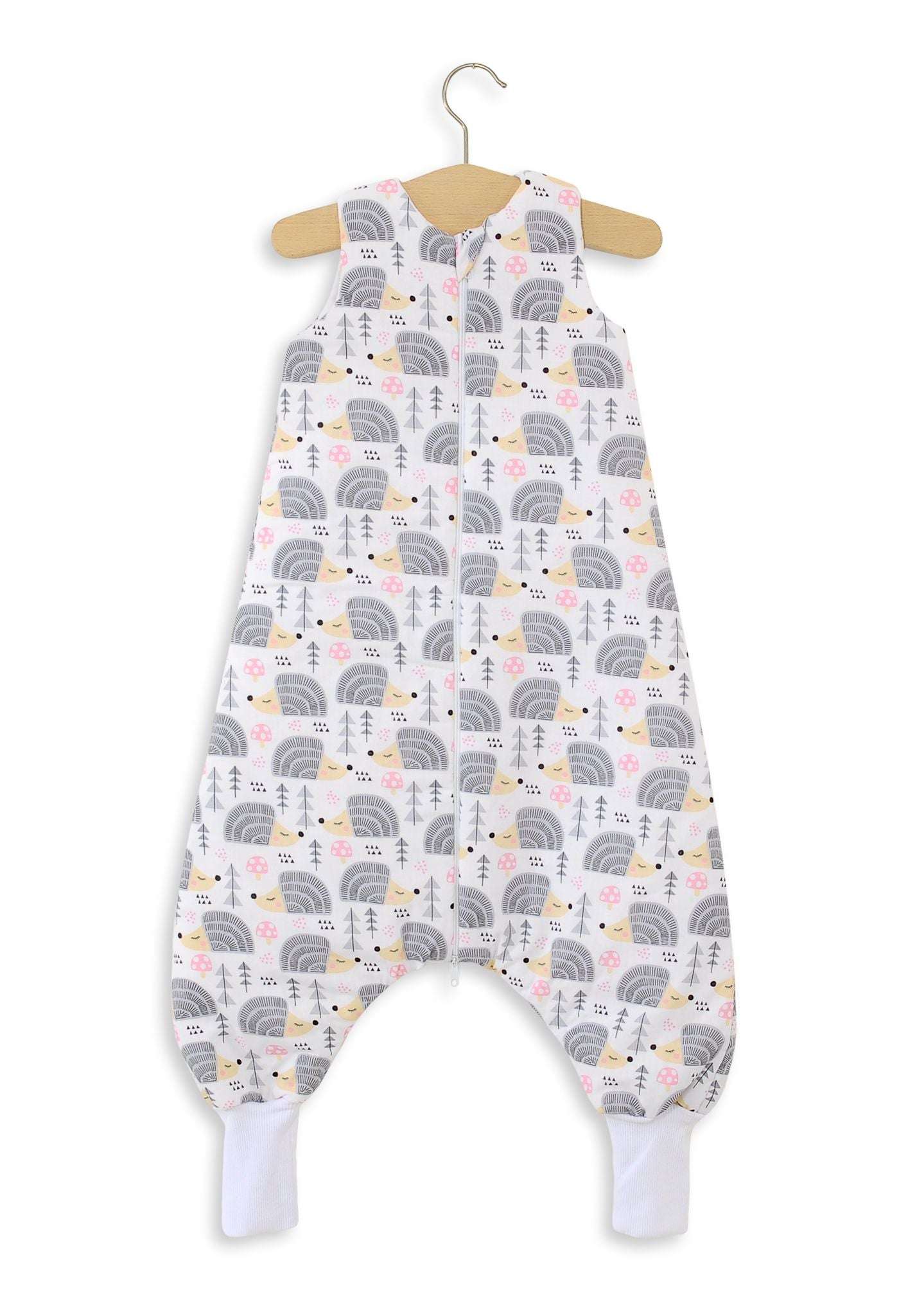 Cotton Baby Sleeping Bag with legs Warm and Cozy L 9-24 months TOG 2.5 - grey hedgehogs
