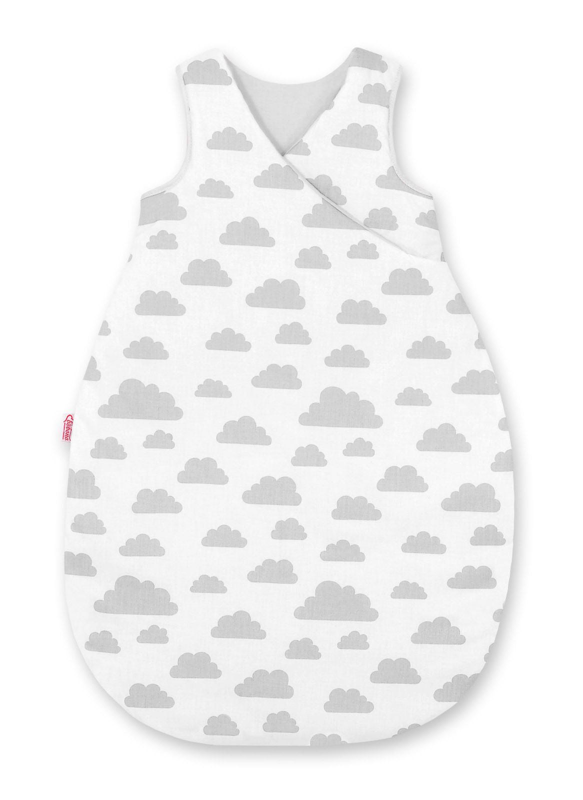 Cotton sleeping bag for children, size M, 3-12 months, TOG 2.5, all-season - clouds gray/gray