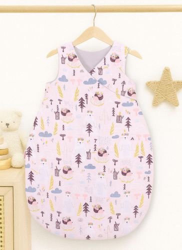 Cotton sleeping bag for children, size M, 3-12 months, TOG 2.5, all-season - pink hedgehogs