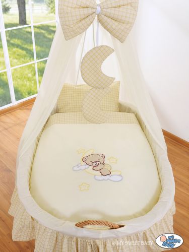 Moses Basket/Wicker drape crib- Good night cream