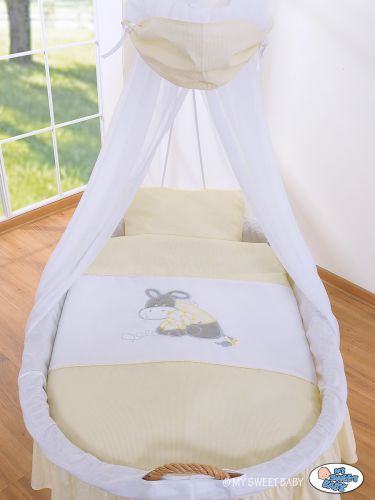 Moses Basket/Wicker drape crib- Donkey Luca cream