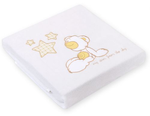 Polar fleece blanket for babies - Carlo- Teddy Bear with Stars white