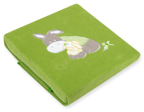 Polar fleece blanket for babies - Donkey Luca green