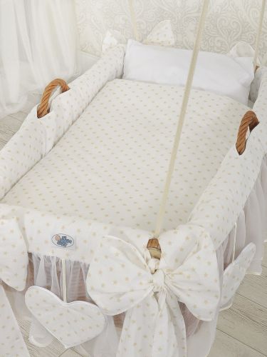 Moses Basket Hanging crib - Gold stars