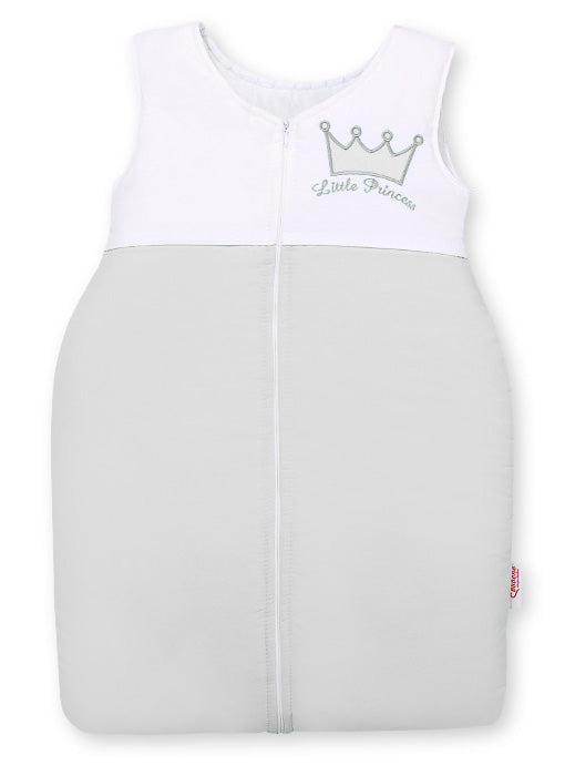 Cotton sleeping bag for children, size M, 6-12 months, TOG 2.5, all-season, Little Princess gray