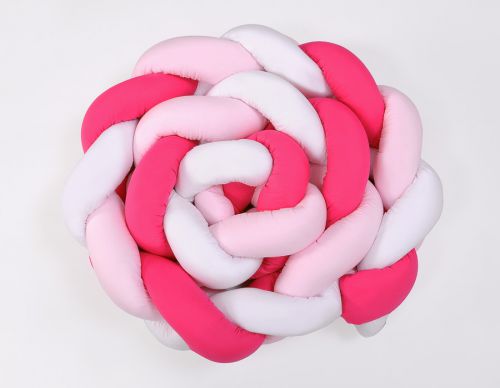 Knot bumper XXL- white-dark pink-pink