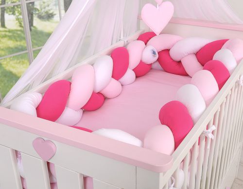 Knot bumper XXL- white-dark pink-pink