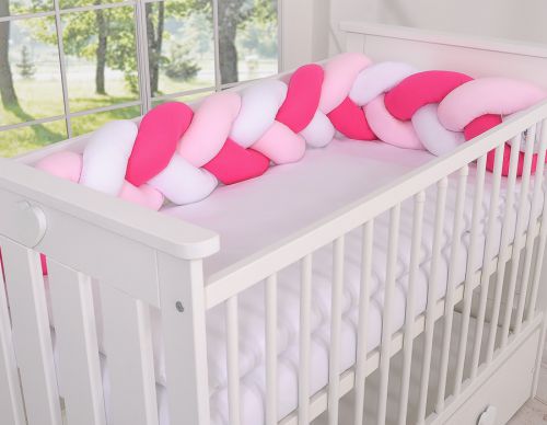 Knot bumper- white-dark pink-pink