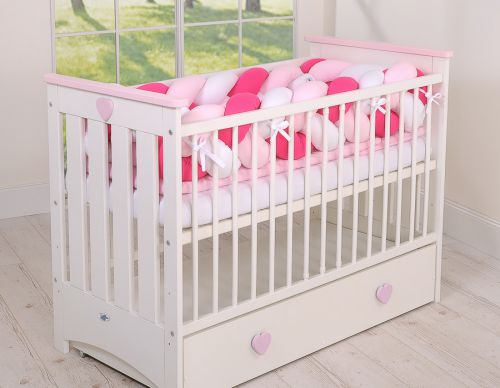 Knot bumper XXL- white-dark pink-pink