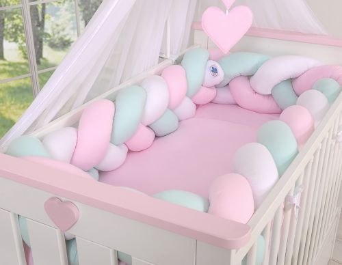 Knot bumper XXL-  white-pink-mint