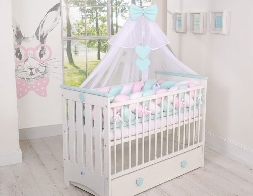 Knot bumper XXL-  white-pink-mint