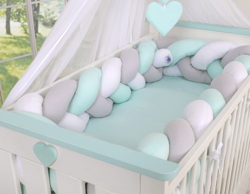 Knot bumper XXL- white-gray-mint