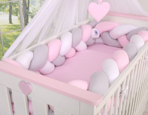 Knot bumper XXL- white-gray-pink