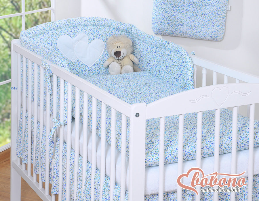 Universal bumper- Hanging Hearts blue flowers