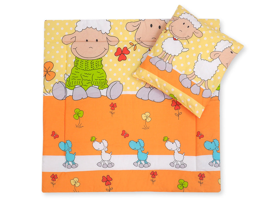 Pram bedding set with duvet and pillow 2pcs - Orange-yellow