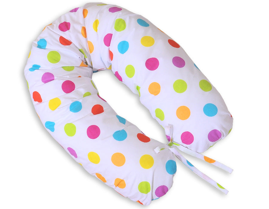 Pregnancy pillow- Longer, removable pillowcase - Colourful dots