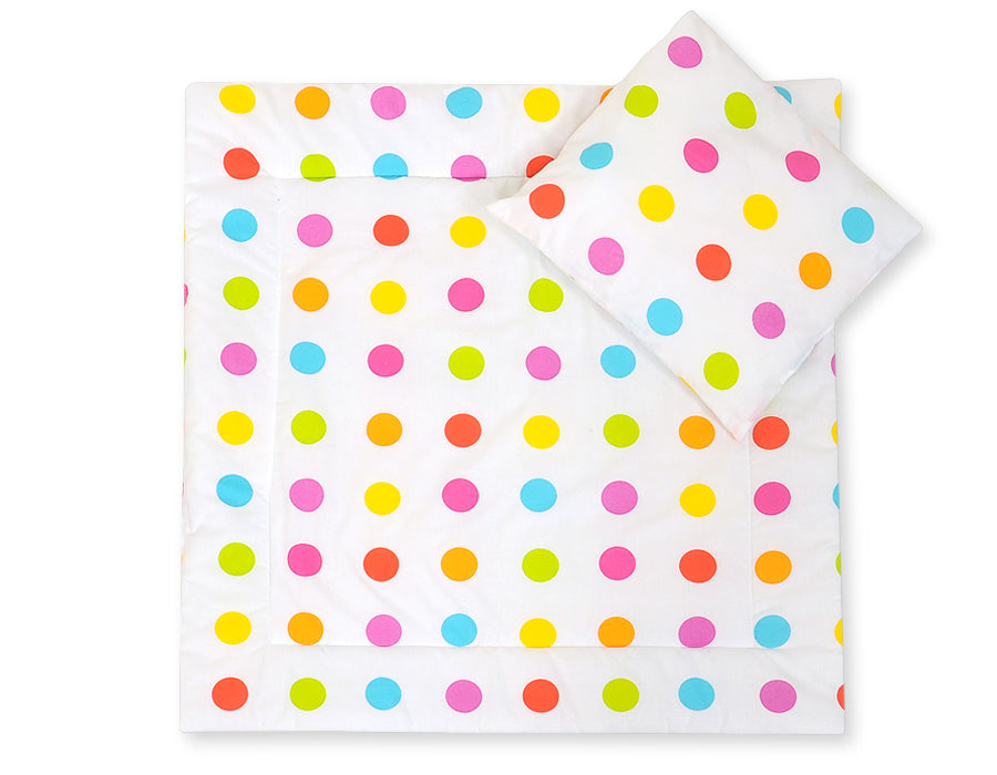 Pram bedding set with duvet and pillow 2pcs - Bright dots