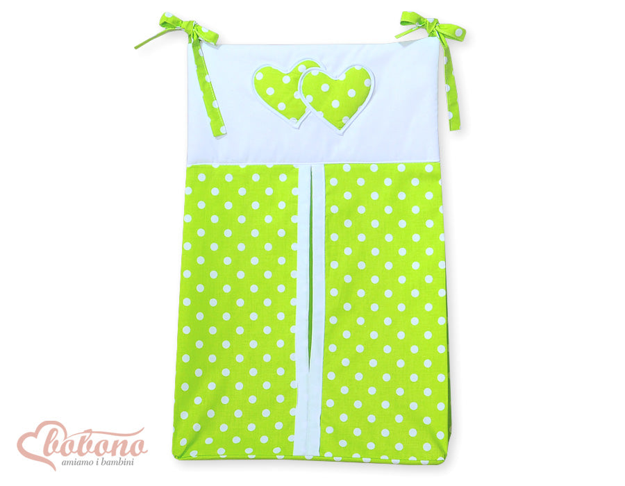 Diaper bag- Hanging Hearts white dots on pink