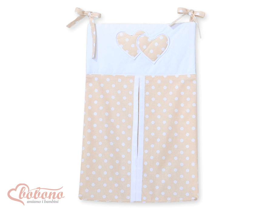 Diaper bag- Hanging Hearts white dots on pink
