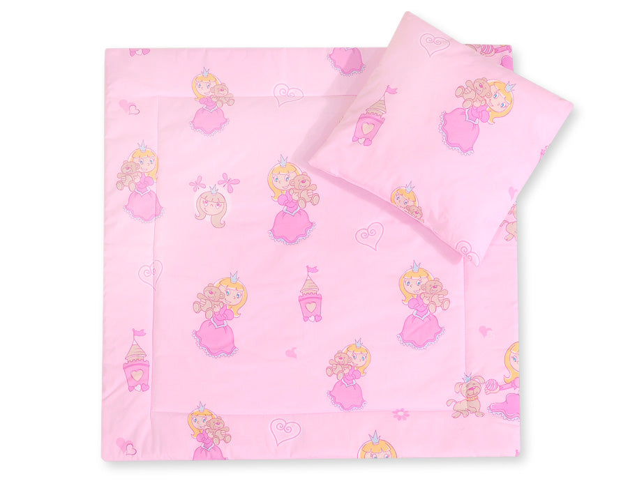 Pram bedding set with duvet and pillow 2pcs - Pink Princess