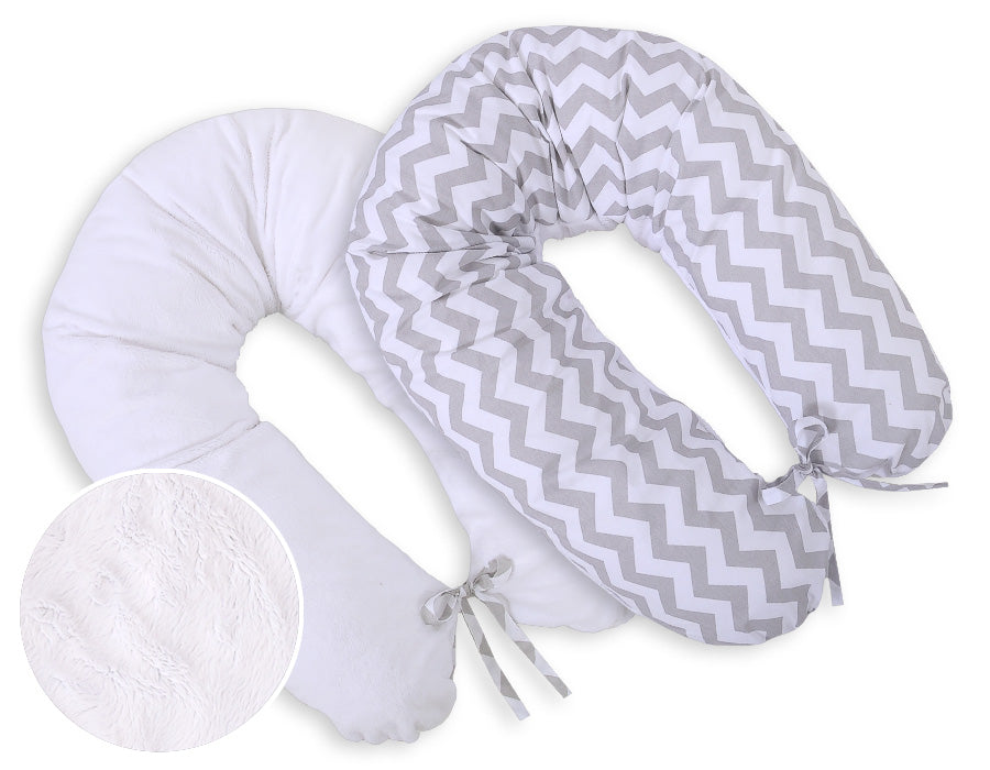 Pregnancy pillow- double-sided-Simple chevron grey
