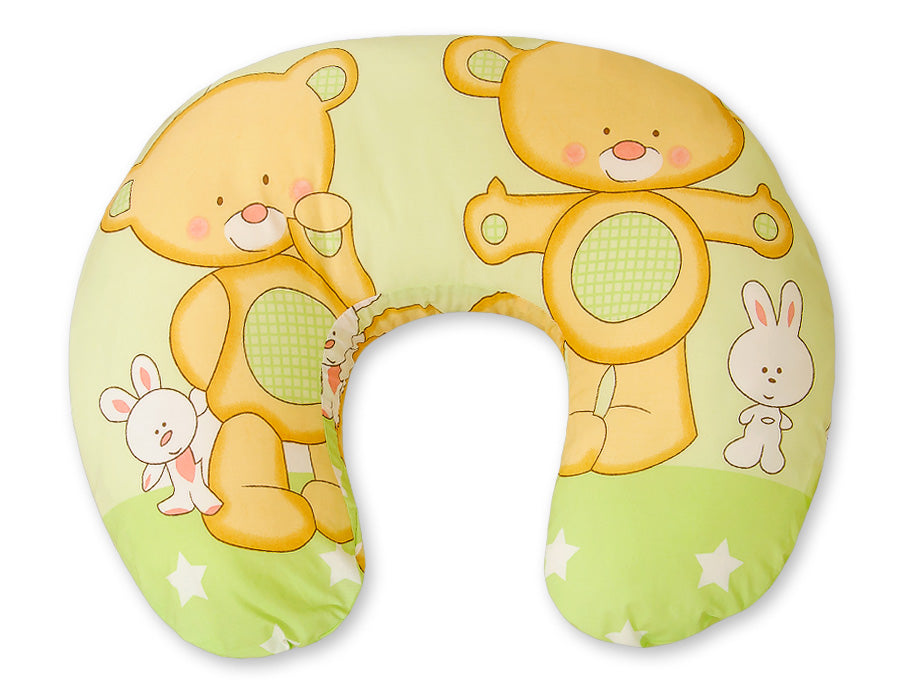 Breastfeeding Pillow Nursing Croissant Pillow, removable, Hands-Free Feeding- Teddy bear green
