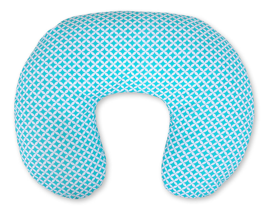 Breastfeeding Pillow Nursing Croissant Pillow, removable, Hands-Free Feeding - rosette mint