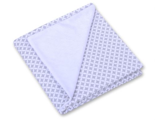 Big double-sided car seat blanket for babies - rosette grey