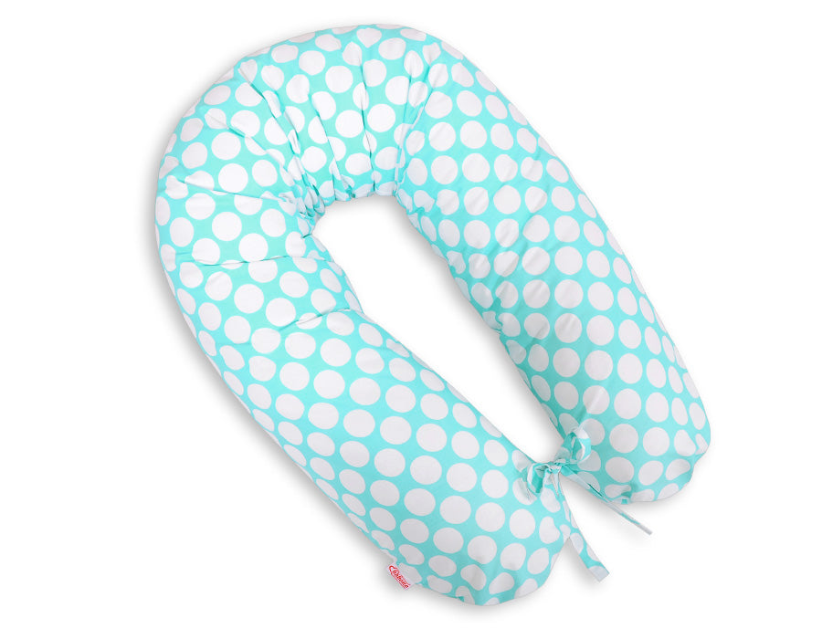 Pregnancy pillow- Longer, removable pillowcase - Turquoise drops