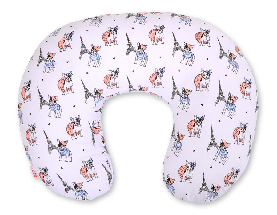 Breastfeeding Pillow Nursing Croissant Pillow, removable, Hands-Free Feeding- little doggies